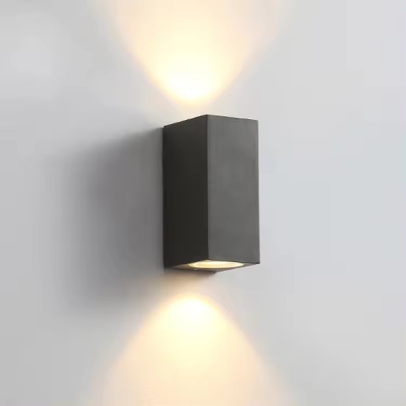 Aplique LED de pared "Perth" exterior IP65 3000K rectangular 10W negro