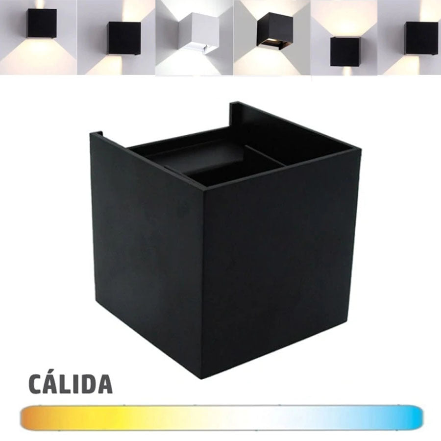 Aplique LED 6W Angulo Ajustable Luz Indirecta Negro