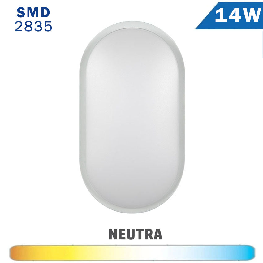 Aplique Superficie LED 14W Exterior IP54 Oval Color Gris