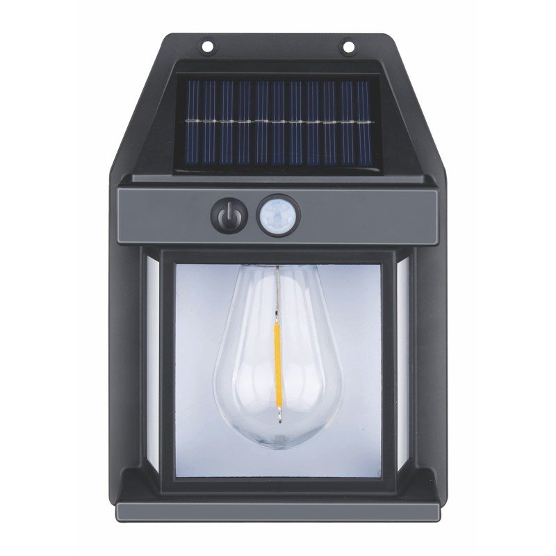 Aplique solar pared exterior con sensor luz cálido