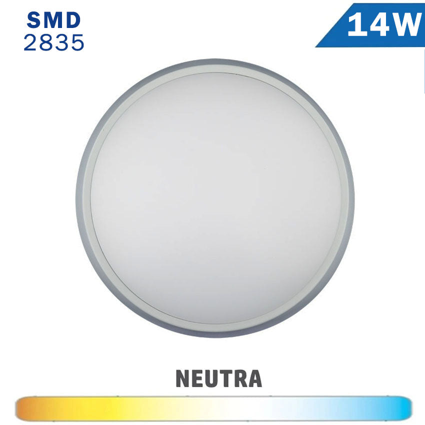 Aplique Superficie LED 14W Exterior IP54 Redondo Gris