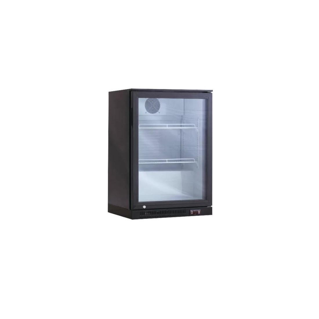 Armario Negro Refrigerado Sobremostrador 1 Puerta Cristal RB-150H