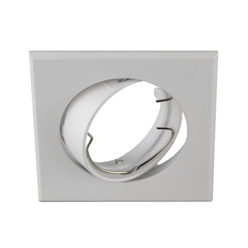 Aro Empotrable Basculante Cuadrado Aluminio Blanco