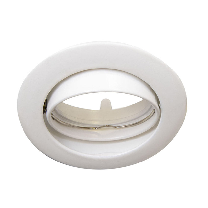 Aro Empotrable Basculante Redondo Aluminio Blanco