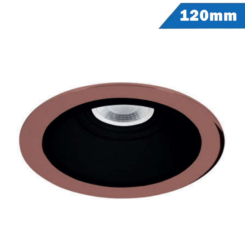 Aro Redondo Orientable Luz Indirecta Cobre Negro GU10 120mm