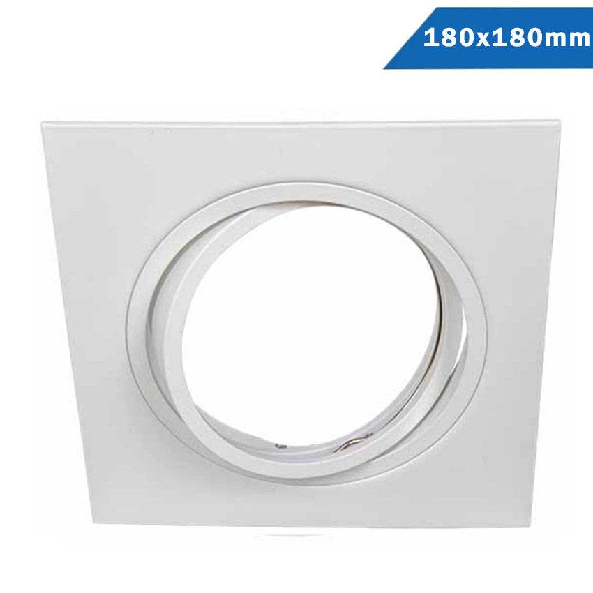 Empotrable Aluminio Blanco Basculante Cuadrado 1 Luz QR111 Desc
