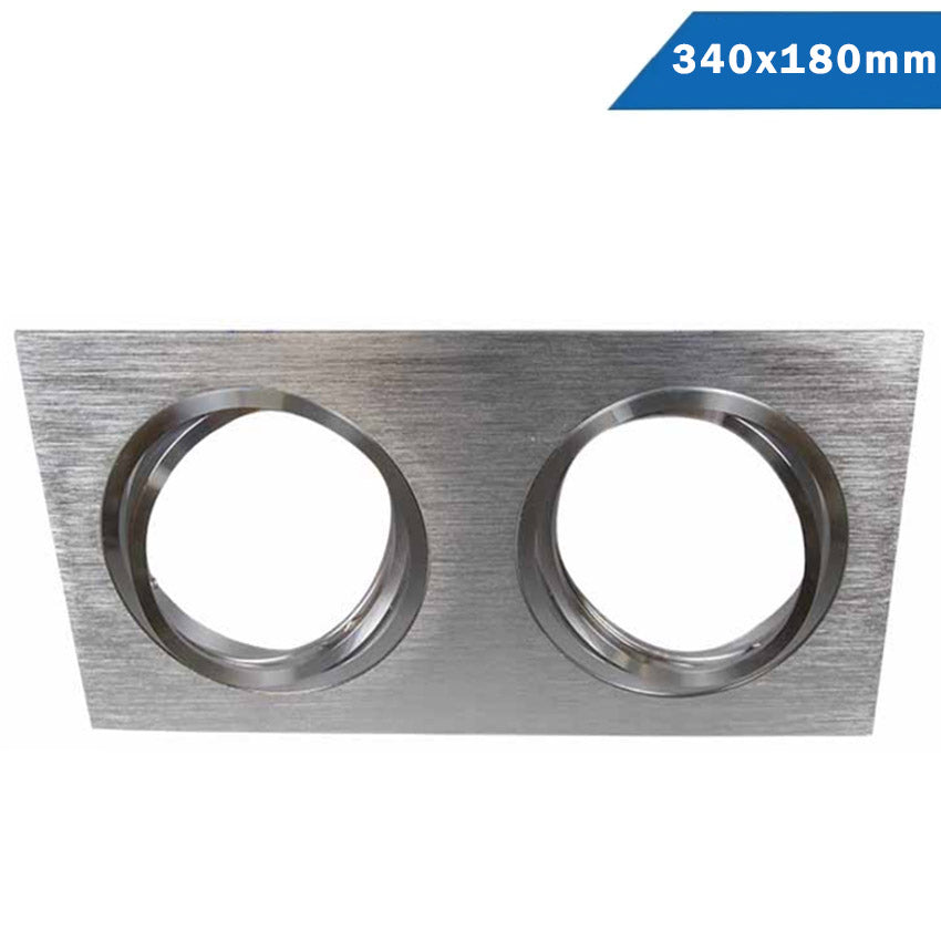 Empotrable Aluminio Rayado Basculante Rectangular 2 Luces QR111 Desc
