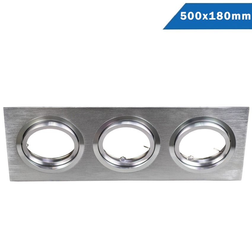Empotrable Aluminio Rayado Basculante Rectangular 3 Luces QR111 Desc