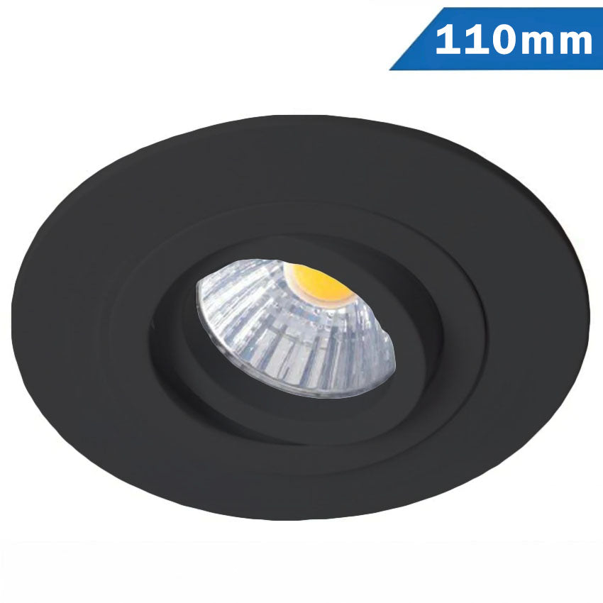 Empotrable Redondo Aluminio Negro Basculante 110mm