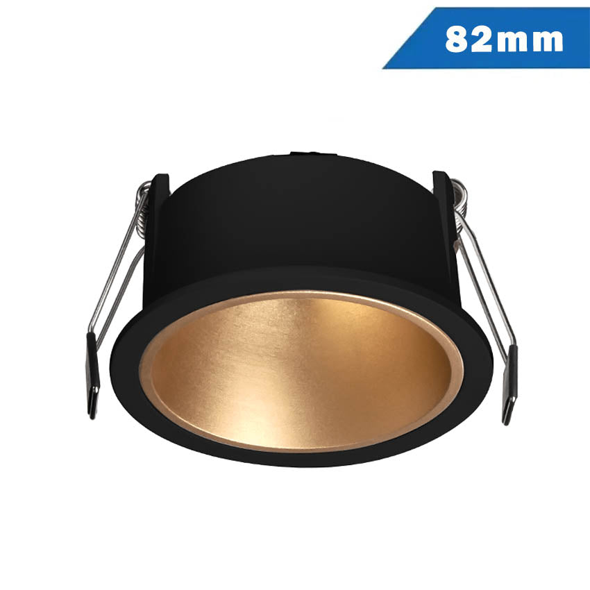 Aro Redondo Fijo Indirecta 82mm GU10 Negro Oro Mate