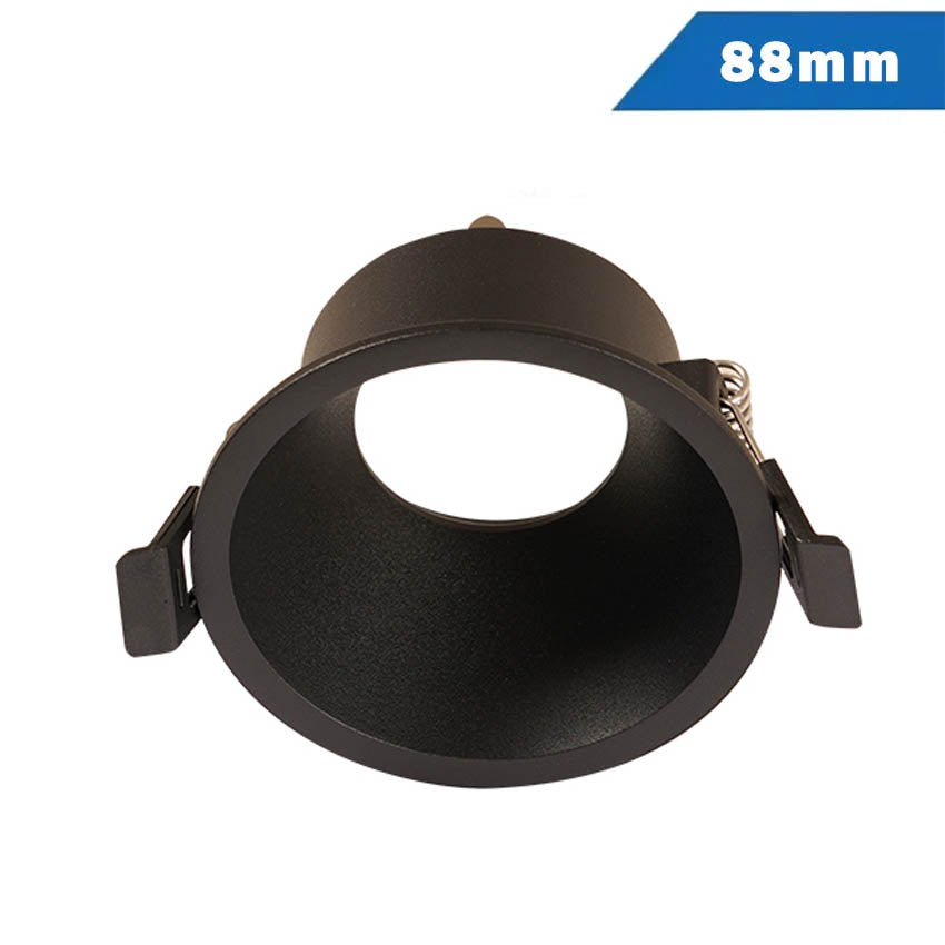 Aro Redondo Fijo Indirecta 88mm GU10 Negro