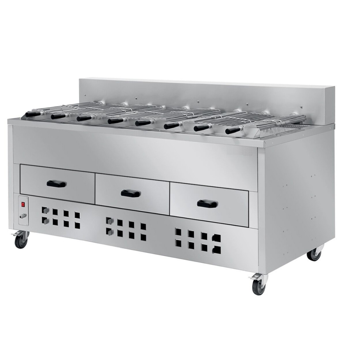 Asador de carbón horizontal 8 espadas