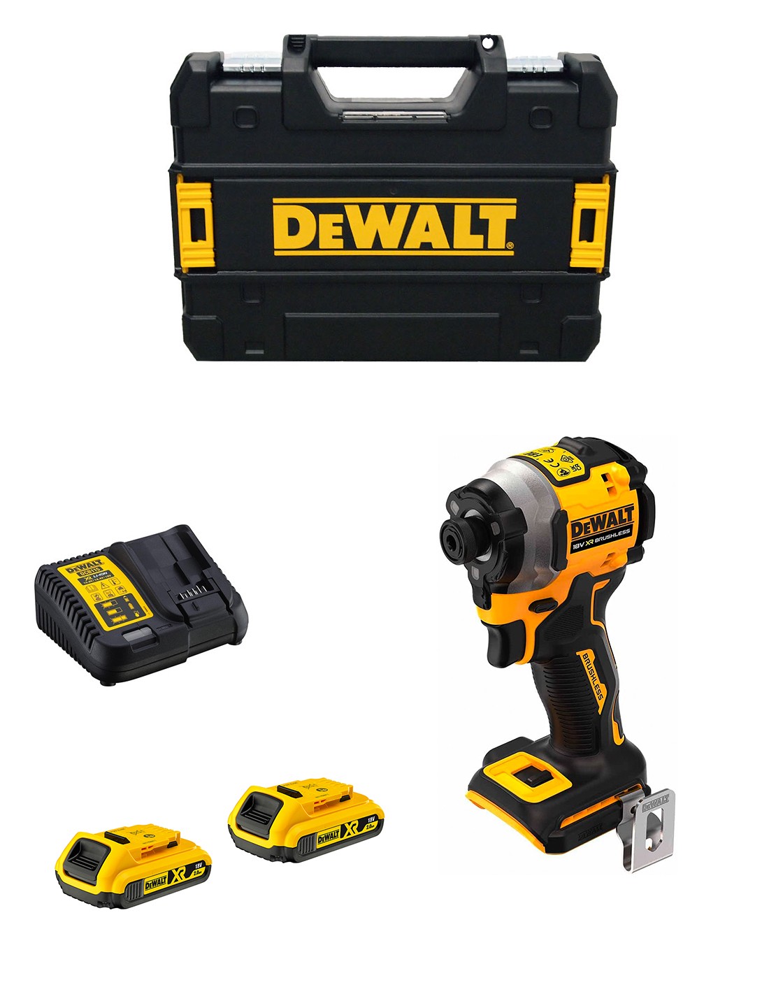 Atornillador de Impacto DeWALT DCF850D2T (2 x 2,0 Ah + DCB115 + TSTAK II)