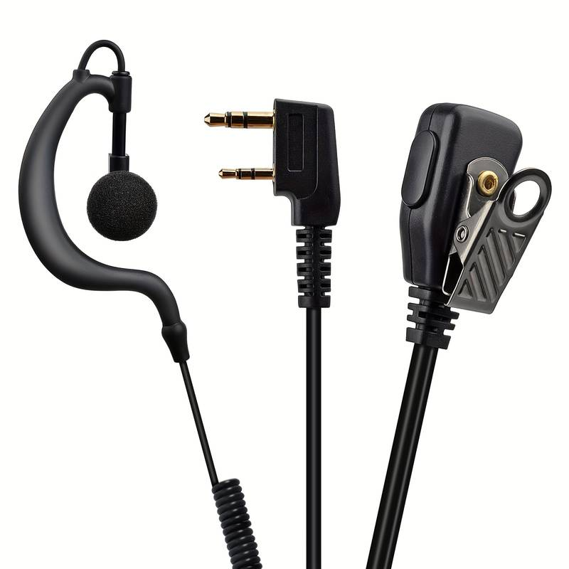 Auricular Microfono PTT Para Emisora Walkie Baofeng UV5R 1 M Negro