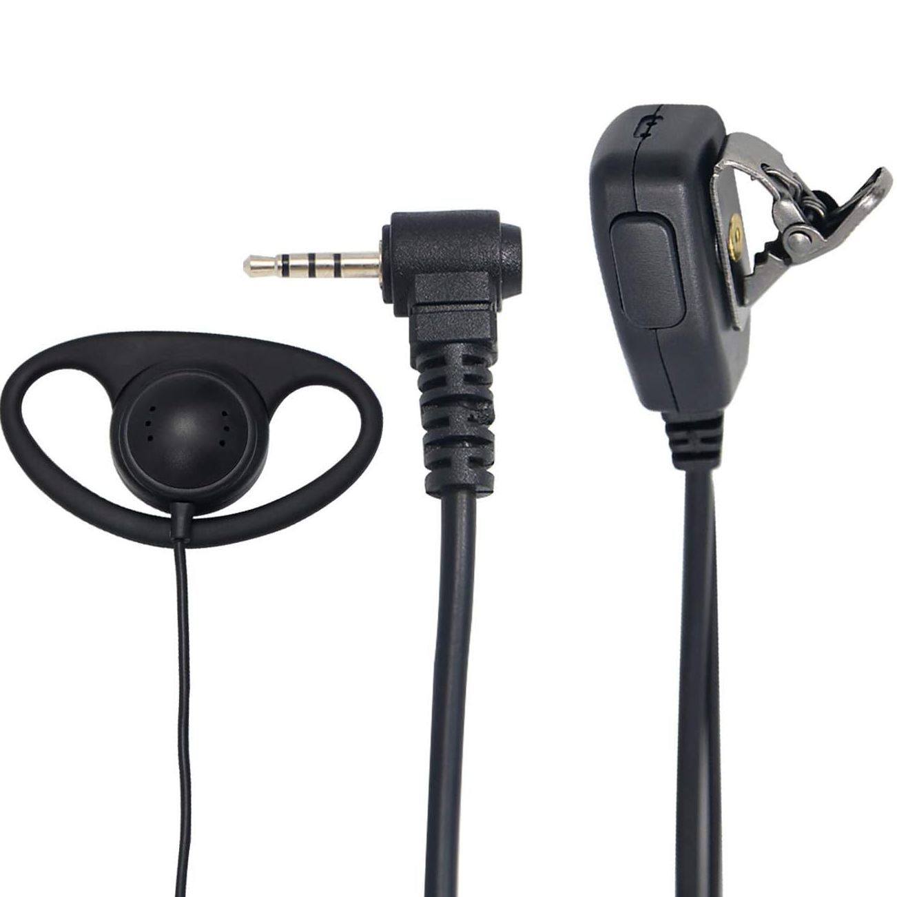 Auricular Microfono PTT Para Emisora Walkie Yaesu Vertex  Negro