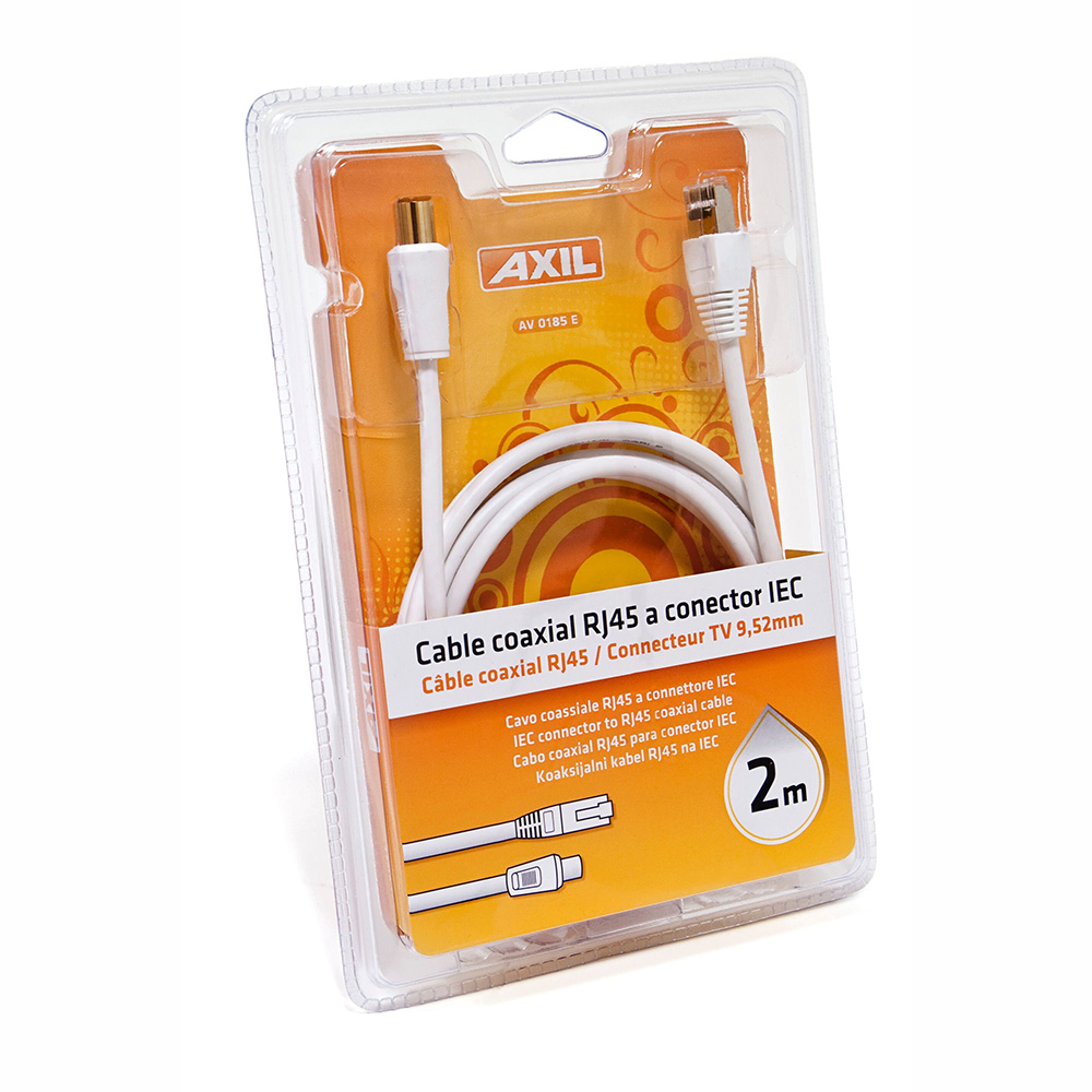 Cable Antena Coaxial A Rj45 Blanco Internet Tv 2M
