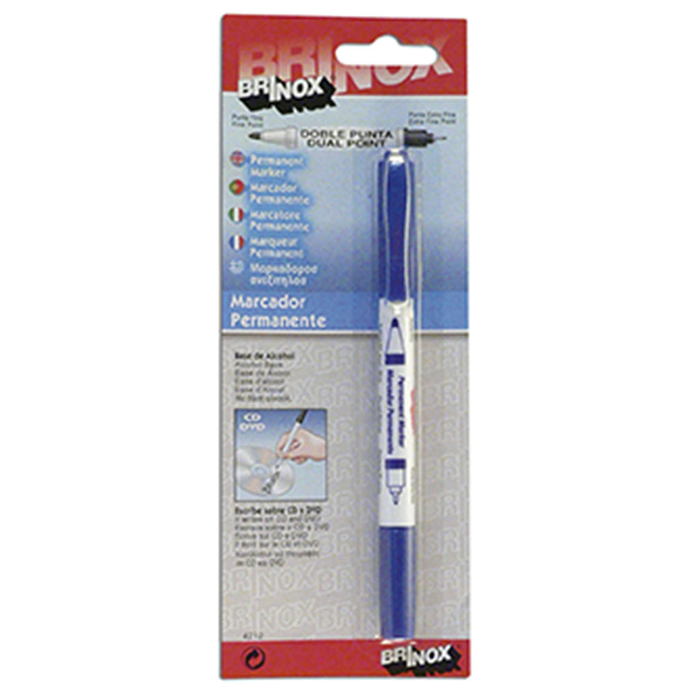 Marcador Permanente. Doble Punta / Azul. Blister 1 Ud.