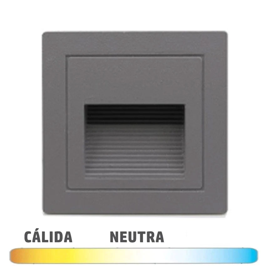 Empotrable Baliza Pared 2W IP54 Gris