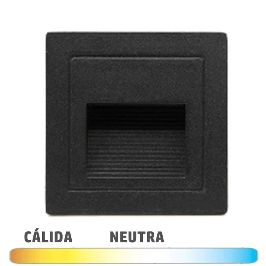 Empotrable Baliza Pared 2W IP54 Negro