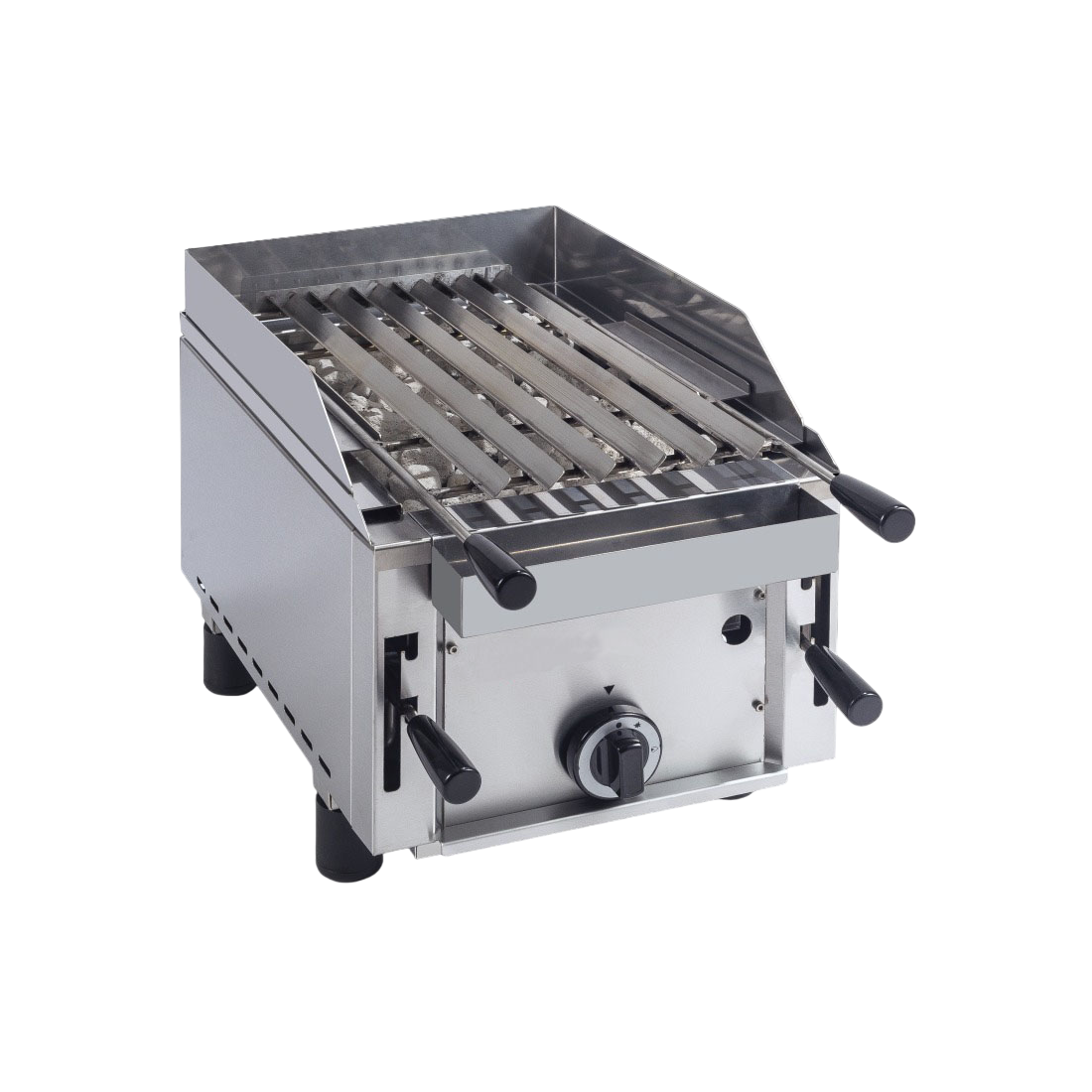 Barbacoa a gas para piedra volcánica sobremesa simple con peto