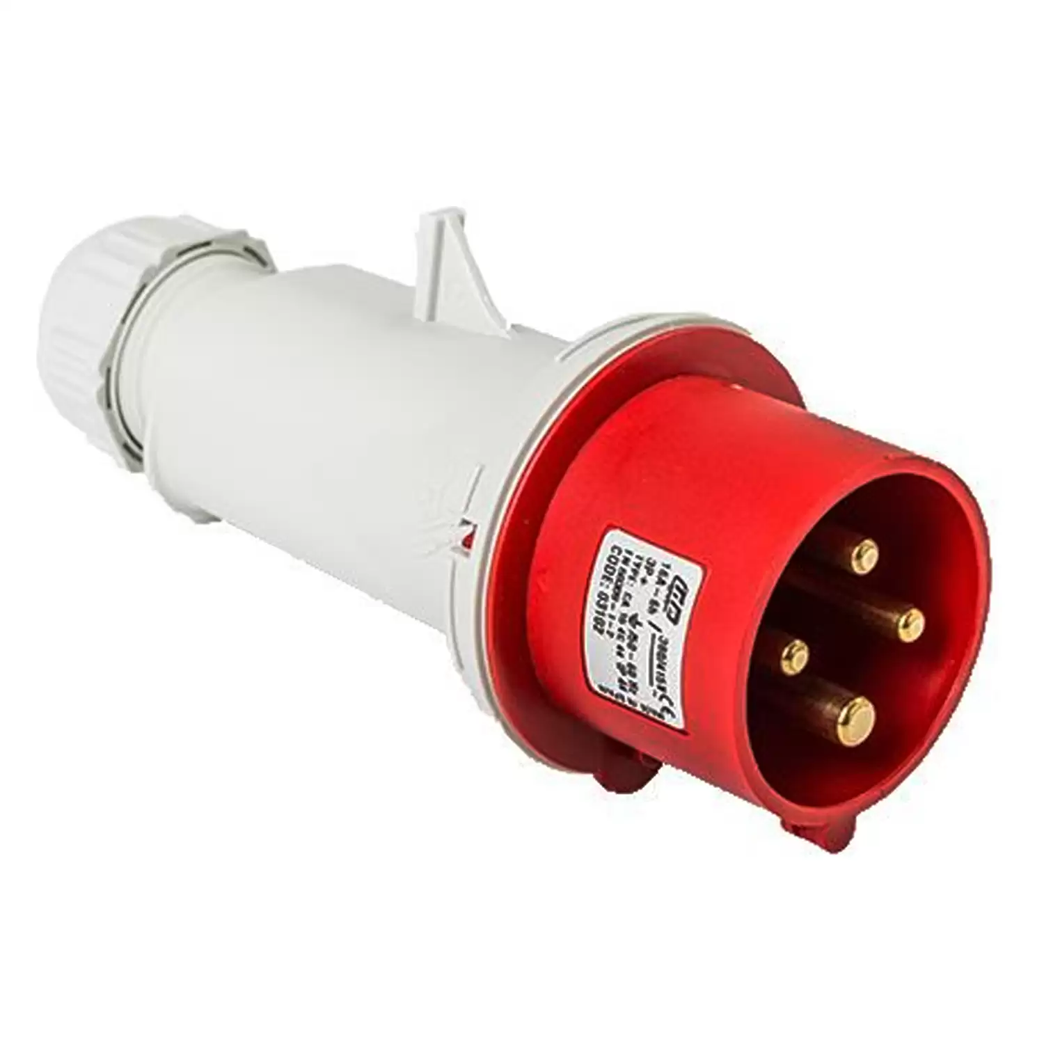Base Enchufe Industrial Macho 3P+T 380V IP44 Aerea  Rojo 16 A