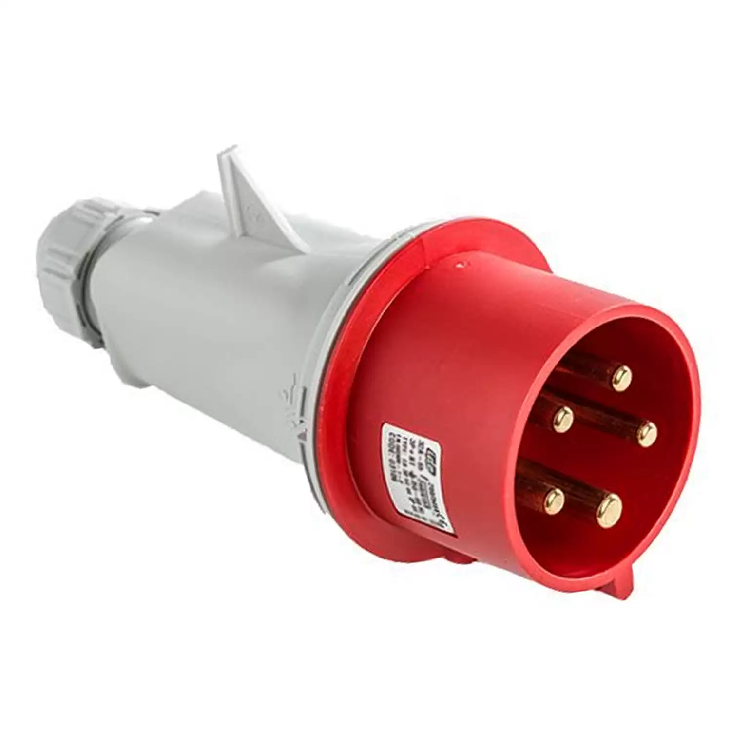 Base Enchufe Industrial Macho 3P+T+N 380V IP44 Aerea  Rojo 32 A