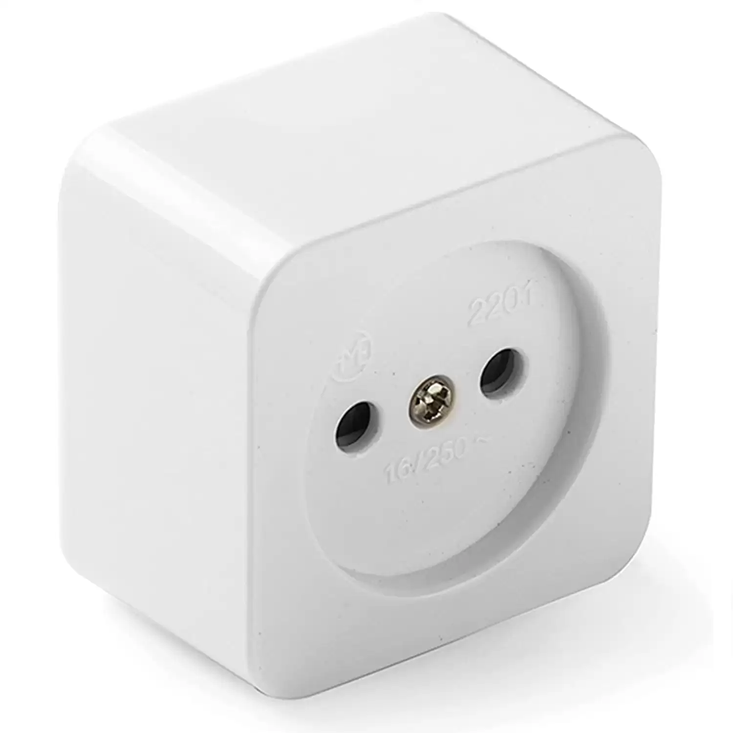 Base Enchufe Superficie Porcelana 10A-250V  Blanco