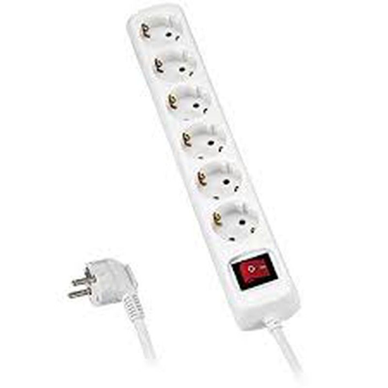 Base Multiple 5 Enchufes con Interruptor. Cable de 3 metros. Alyco. Referencia 199445.