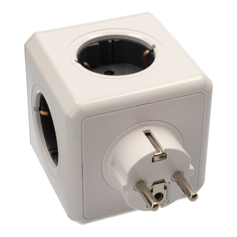 Enchufe Cubo con Carga Rápida, 6 en 1, Ladrón Enchufe Cuádruple con 2 USB, 1 Tipo A y 1 Tipo C