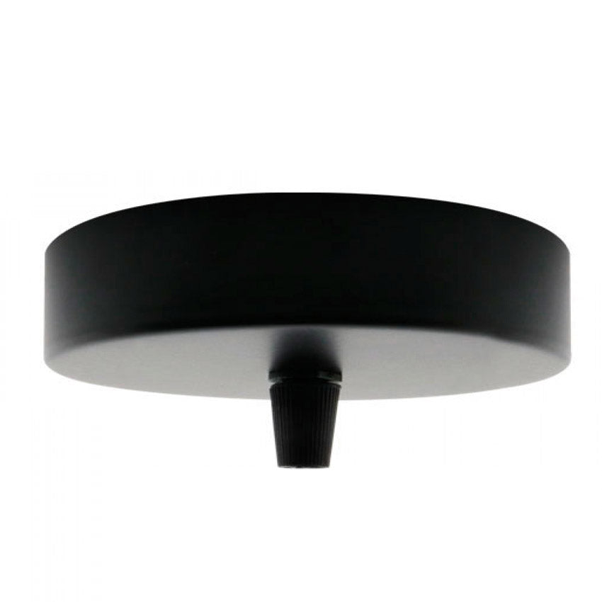 Base Redonda Florón Metálica para un Cable Negro