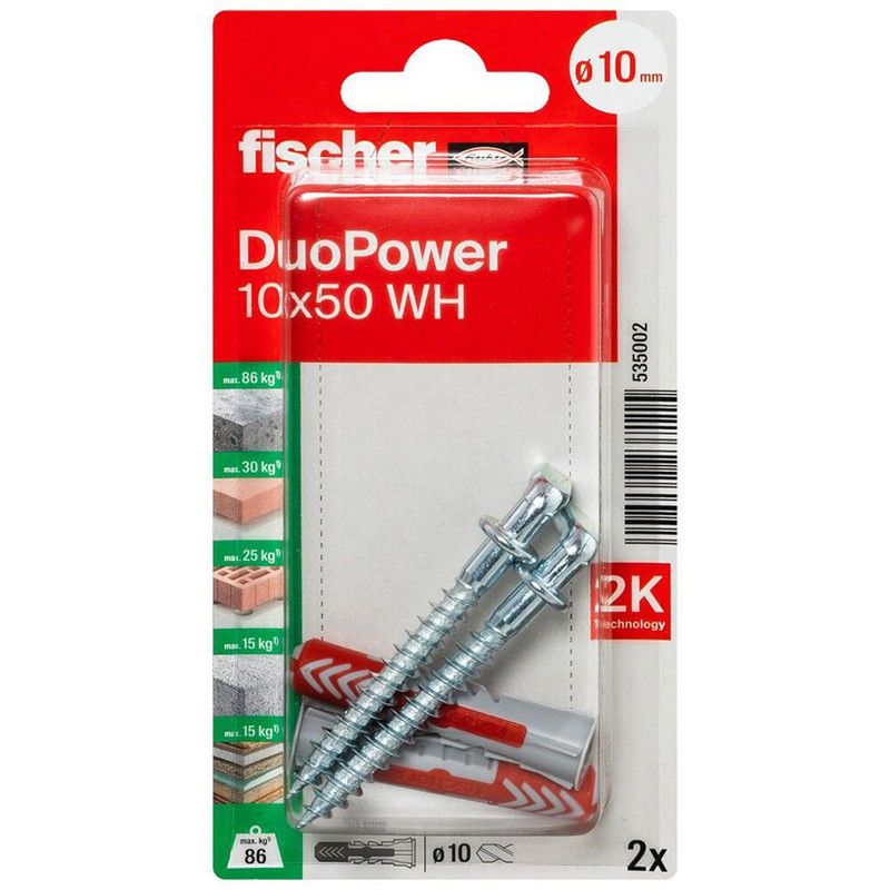 Blister Duopower 10X50 Wh Bl 2Ud.Fischer 7068DP10WH Fischer