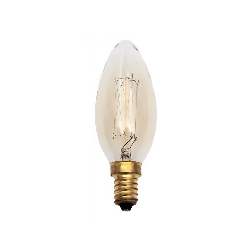 Bombilla Incandescencia Vintage Vela 25w E14 35dx96 Calida