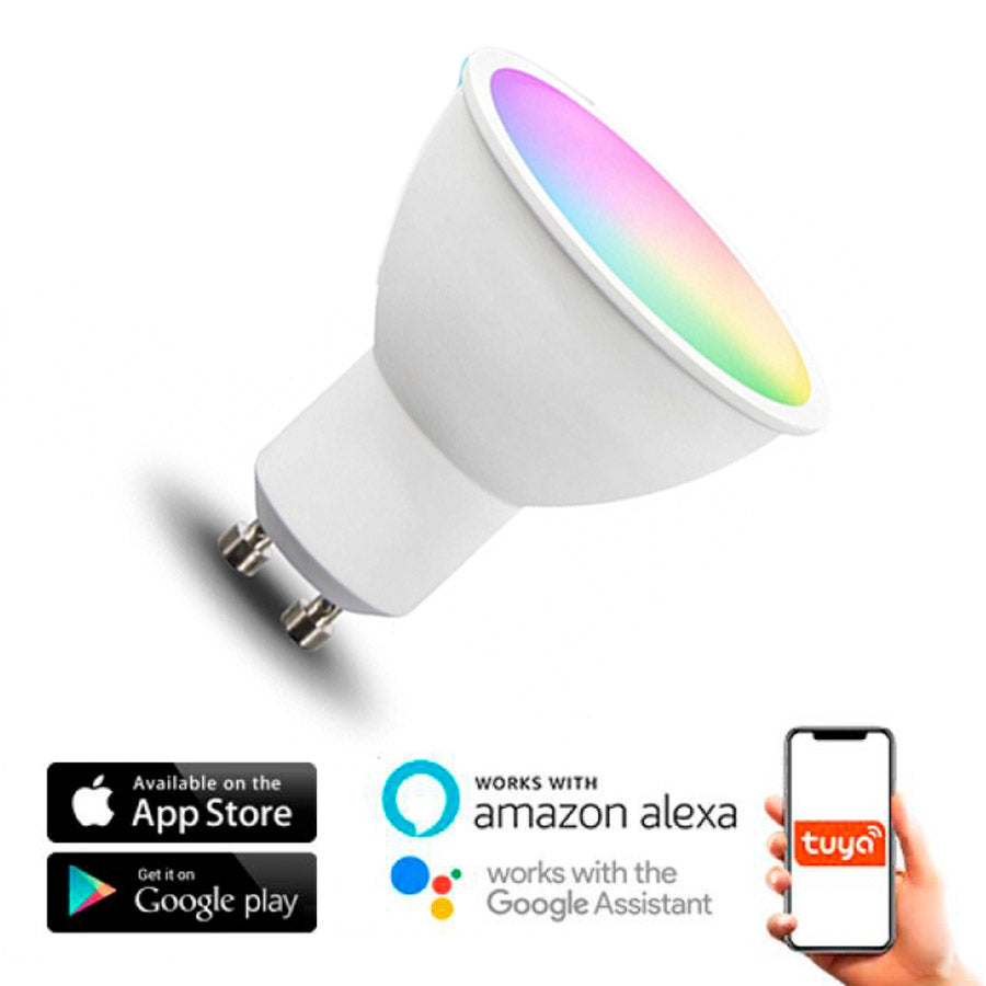 Bombilla LED WIFI TUYA GU10 5W RGB