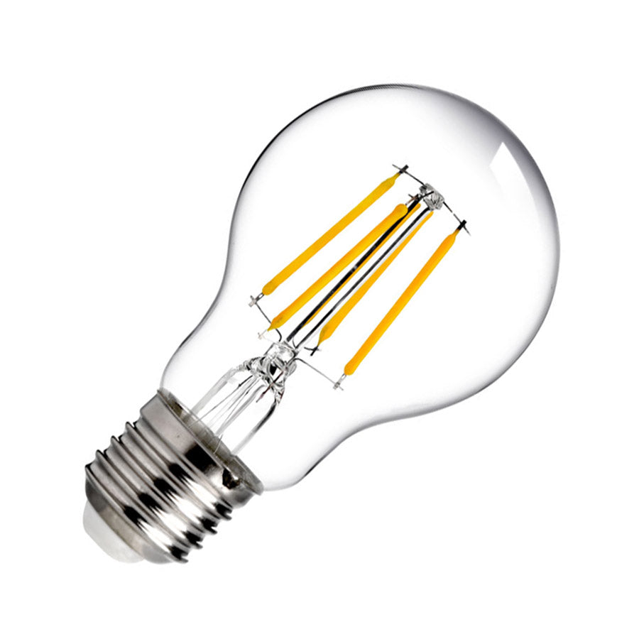 Bombilla LED E27 Estándar A60 Filamento Transparente 8W