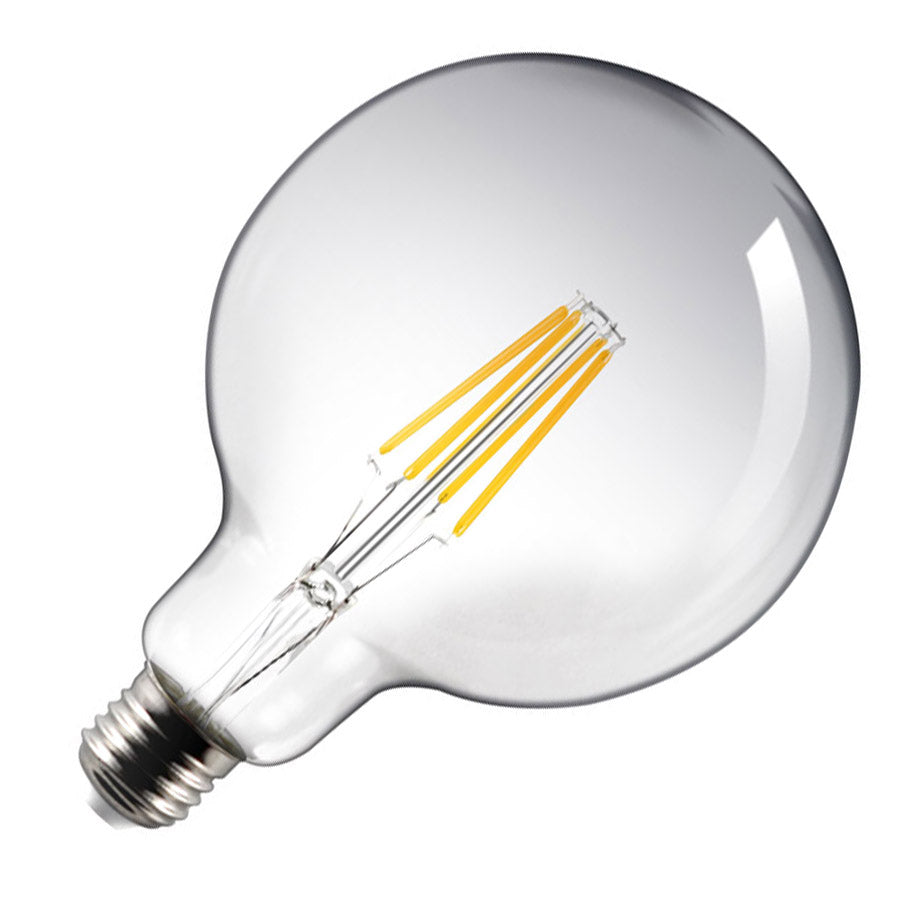 Bombilla LED E27 Globo G125mm Filamento Transparente 6W