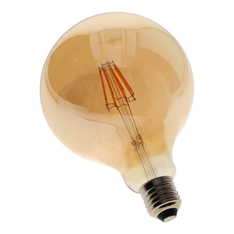 Bombilla led G125 E27 Edison con filamento de 5W, vintage acabado ámbar, 2200K