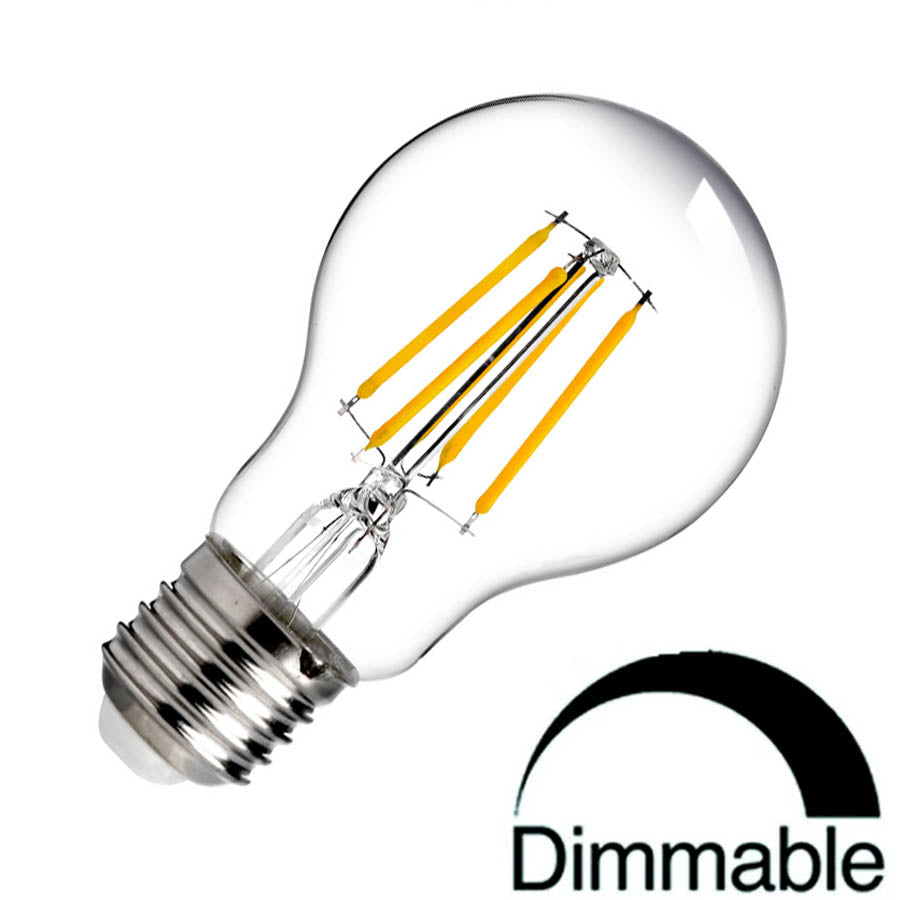 Bombilla LED E27 A60 Estándar Filamento 8W Regulable