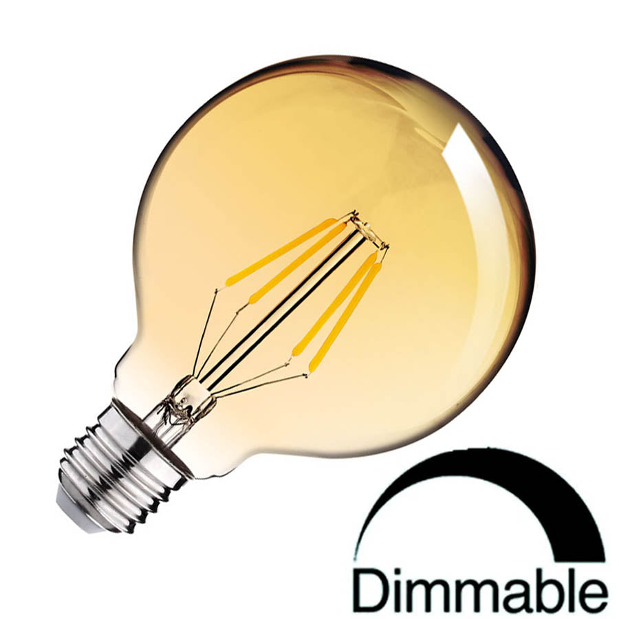 Bombilla LED E27 G95 Filamento 8W Regulable