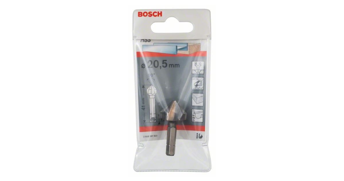 BOSCH Avellanador cónico 20,5, M 10, 41 mm, 1/4" 2608597503