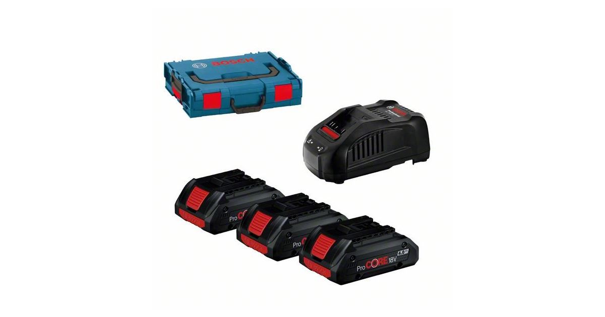 BOSCH Batería 3x Batería ProCORE18V 4.0Ah + GAL 1880 CV L-BOXX 0615990L1R