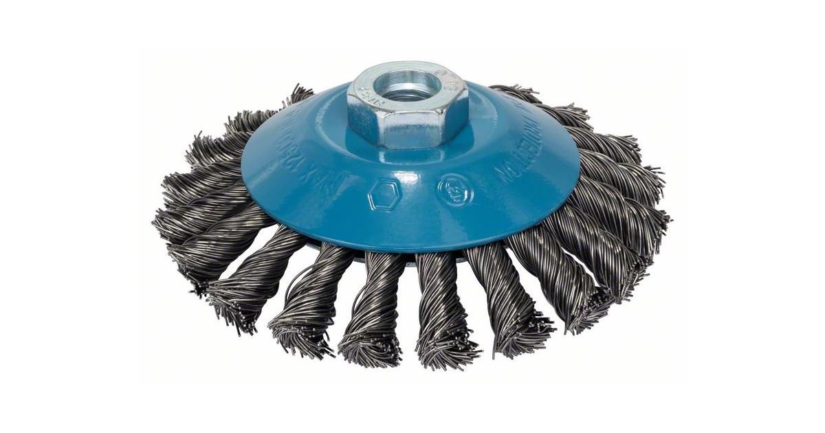 BOSCH Cepillo cónico, trenzado, 115, acero 115 mm, 0,5 mm, M14 2608622058