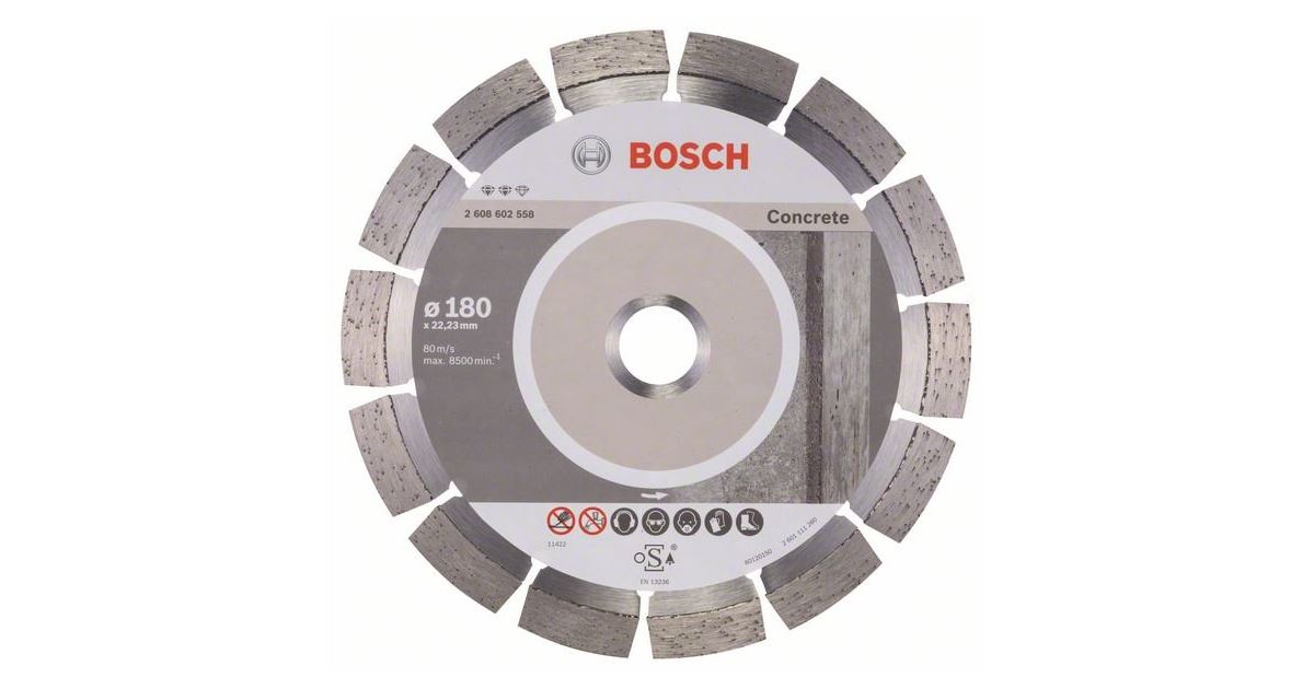 BOSCH Disco de corte de diamante Expert para hormigón 180 x 22,23 x 2,4 x 12 mm 2608602558