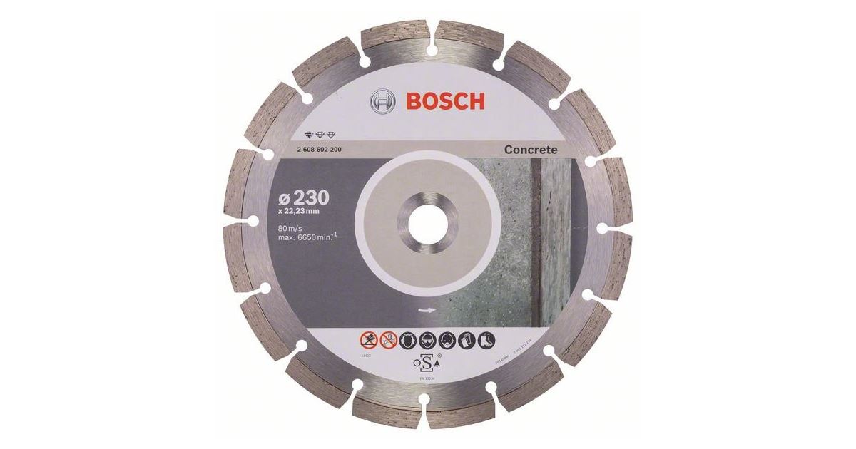 BOSCH Disco de corte de diamante ST para hormigón 230 x 22,23 x 2,3 x 10 mm 2608602200