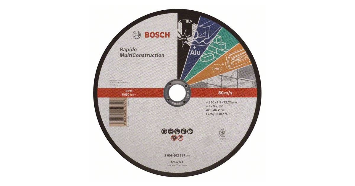 BOSCH Disco de corte recto RMC ACS 46 V BF, 230 mm, 1,9 mm 2608602767