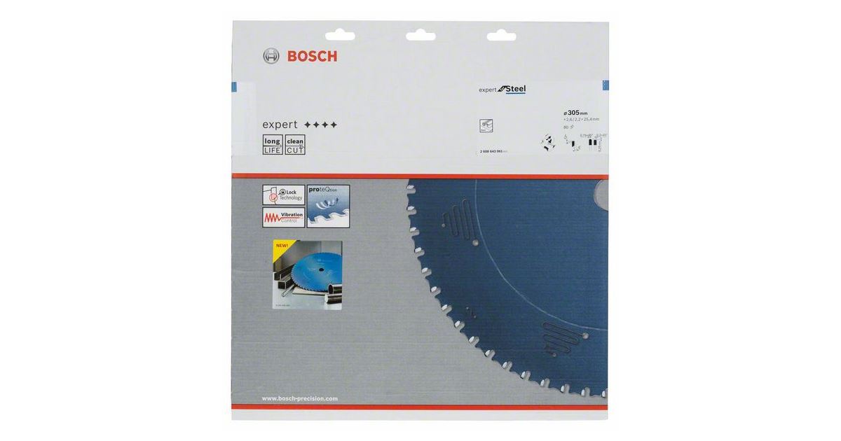 BOSCH Hoja de sierra circular Expert para acero 305 x 25,4 x 2,6 mm, 80 2608643061