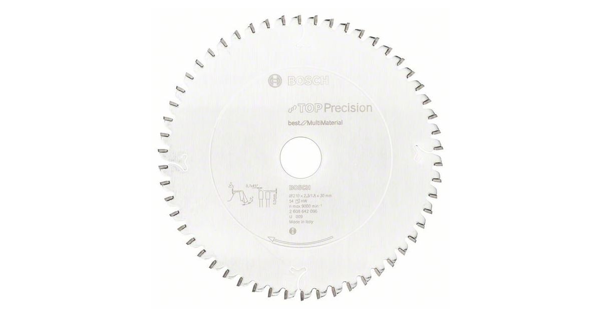 BOSCH Hoja de sierra circular Top Precision BfMM 210 x 30 x 2,3 mm, 54 2608642096