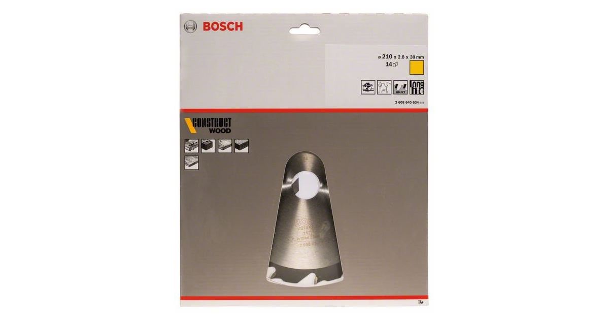 BOSCH Hoja de sierra Construct Wood 210 x 30 x 2,8 mm; 14 2608640634