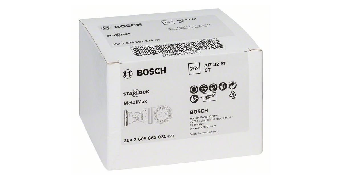 BOSCH Hoja de sierra de inmersión de metal duro AIZ 32 AT Metal 40 x 32 mm 2608662035