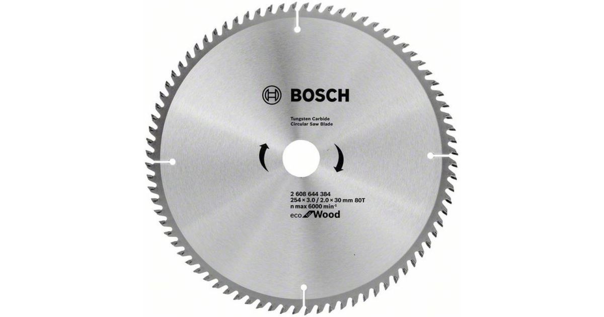 BOSCH Hoja de sierra Eco para Madera 254x3.0/2.0x30 80T 2608644384
