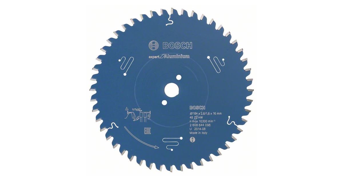 BOSCH Hoja de sierra Expert para aluminio 184 x 16 x 2,6 mm, 48 2608644098